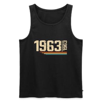 Vintage-Geburtstag 1963. Geburtstagsfeier 1963 - Männer Premium Bio Tank Top - Schwarz - Vorne - AI Model Male 178 light (178cm)