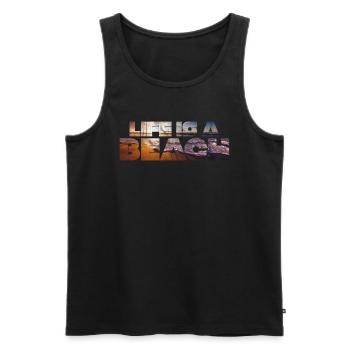 Life is a Beach - Summer / Sun / Beach - Men's Premium Organic Tank Top - black - Front - Michal (187cm)