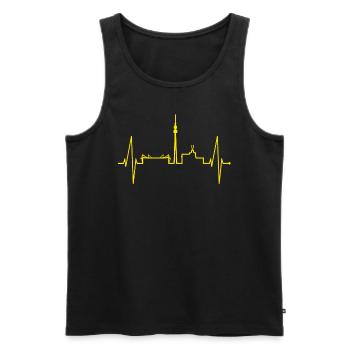 Dortmund Herzschlag Schwarz Gelb Ruhrpott Stadion - Männer Premium Bio Tank Top - Schwarz - Vorne - AI Model Male 178 light (178cm)