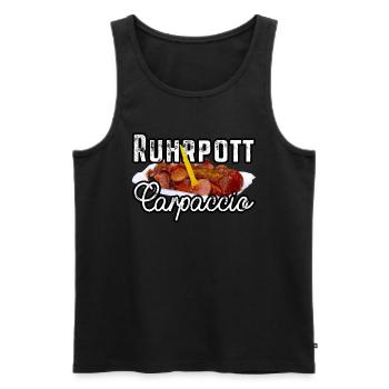 Currywurst Ruhrpott Carpaccio Bratwurst Geschenk - Männer Premium Bio Tank Top - Schwarz - Vorne - Michal (187cm)