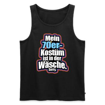 Mein 70er Jahre Kostüm In Der Wäsche Motto Party - Männer Premium Bio Tank Top - Schwarz - Vorne - Michal (187cm)