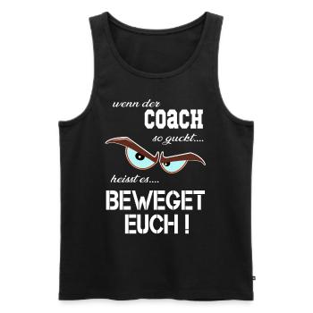 Sportlehrer, Coach, trainer & Übungsleiter T Shirt - Männer Premium Bio Tank Top - Schwarz - Vorne - Michal (187cm)