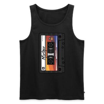 Mixtape Kassette 90er Party 80er Jahre Retro Tape - Männer Premium Bio Tank Top - Schwarz - Vorne - Michal (187cm)