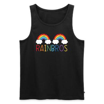 Rainbros Rainbow Lover Regenbogenflüsterer - Männer Premium Bio Tank Top - Schwarz - Vorne - Michal (187cm)