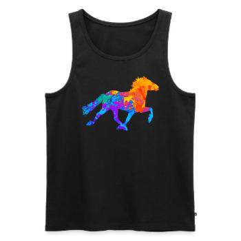 Cheval Cheval Sport équestre Cheval Filles - Débardeur bio Premium Homme - noir - Devant - Michal (187cm)