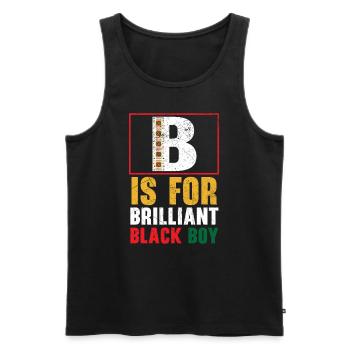 B est pour le brillant mois de l’histoire des Noirs - Débardeur bio Premium Homme - noir - Devant - Michal (187cm)