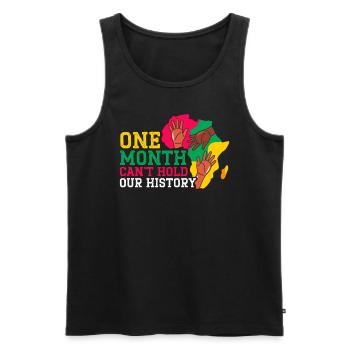 Ein Monat kann unsere Geschichte nicht halten Black Pride - Männer Premium Bio Tank Top - Schwarz - Vorne - Michal (187cm)