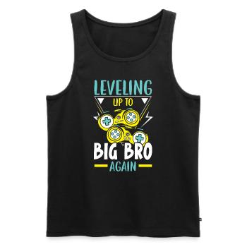 Leveling Up To Big Bro Again Best Bro Ever - Men's Premium Organic Tank Top - black - Front - AI Model Male 178 light (178cm)