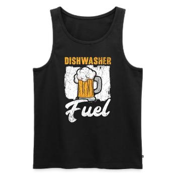 Lave-vaisselle Carburant Vaisselle Emploi Buveur de bière - Débardeur bio Premium Homme - noir - Devant - AI Model Male 178 light (178cm)