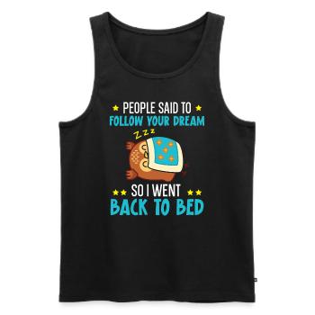 Ich ging zurück ins Bett Nocturnal Bird Owl Whisperer - Männer Premium Bio Tank Top - Schwarz - Vorne - AI Model Male 178 light (178cm)