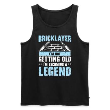 Bricklayer I'm Becoming A Legend Construction - Men's Premium Organic Tank Top - black - Front - AI Model Male 178 light (178cm)
