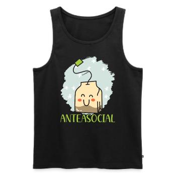 Anteasocial Buveur de thé Introverti Introverti - Débardeur bio Premium Homme - noir - Devant - Michal (187cm)