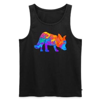Fuchs Rotfuchs Füchse Silhouette Geschenkidee - Männer Premium Bio Tank Top - Schwarz - Vorne - AI Model Male 178 light (178cm)