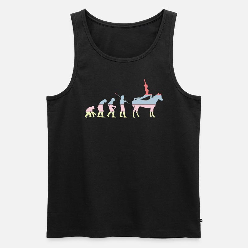 Pferdevoltigieren Evolution Reiten Reiten - Männer Premium Bio Tank Top - Schwarz