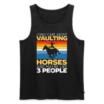 Saut à cheval Voltige Saut à cheval Équitation - Débardeur bio Premium Homme - noir - Devant - Michal (187cm)