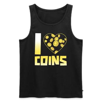 Ich liebe Münzsammler Numismatiker Münzsammler - Männer Premium Bio Tank Top - Schwarz - Vorne - Michal (187cm)