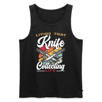 Living That Knife Collecting Life Knife Collector - Männer Premium Bio Tank Top - Schwarz - Vorne - Michal (187cm)