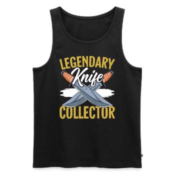 Legendärer Messersammler Messer sammeln - Männer Premium Bio Tank Top - Schwarz - Vorne - Michal (187cm)