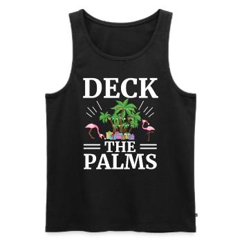 Deck The Palms Flamingo Lover Joyeux Noël - Débardeur bio Premium Homme - noir - Devant - Michal (187cm)