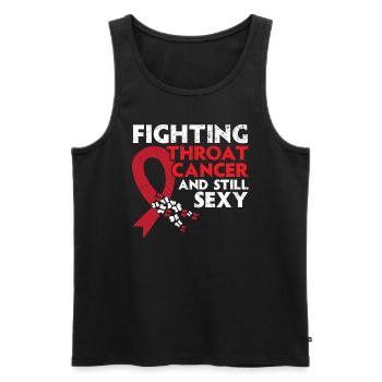 Fighting Throat Cancer And Still Sexy Cancer - Men's Premium Organic Tank Top - black - Front - Michal (187cm)