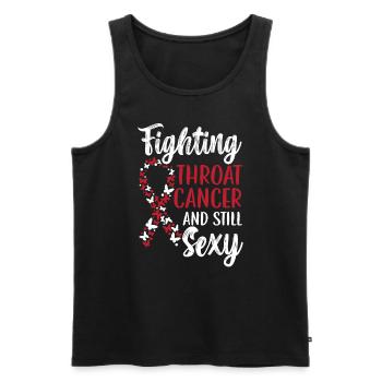 Fighting Throat Cancer And Still Sexy Cancer - Men's Premium Organic Tank Top - black - Front - Michal (187cm)