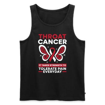 Throat Cancer It Takes Strenght To Tolerate Pain - Men's Premium Organic Tank Top - black - Front - Michal (187cm)