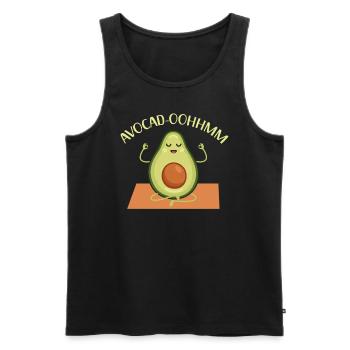 Avocado Yoga Fitness Spiritual Exercise Vegan - Men's Premium Organic Tank Top - black - Front - Michal (187cm)