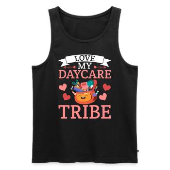 Love My Daycare Tribe Childcare Educator Director - Men's Premium Organic Tank Top - black - Front - Michal (187cm)