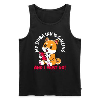 Mein Shiba Inu ruft und ich muss japanischen Hund gehen - Männer Premium Bio Tank Top - Schwarz - Vorne - Michal (187cm)