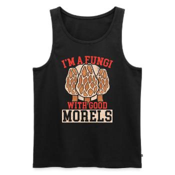 Ich bin ein Pilz mit guten Morcheln Pilz Mykologie - Männer Premium Bio Tank Top - Schwarz - Vorne - Michal (187cm)