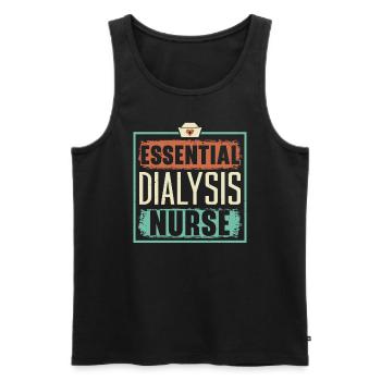 Infirmière en dialyse essentielle Maladie rénale médicale - Débardeur bio Premium Homme - noir - Devant - Michal (187cm)