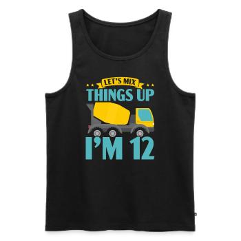 Let's Mix Things Up I'm 12 Construction Birthday - Men's Premium Organic Tank Top - black - Front - Michal (187cm)