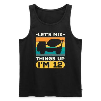 Let's Mix Things Up I'm 12 Construction Birthday - Men's Premium Organic Tank Top - black - Front - Michal (187cm)