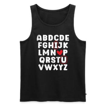 Valentinstag Herztag Amor Liebe Beziehung - Männer Premium Bio Tank Top - Schwarz - Vorne - Michal (187cm)