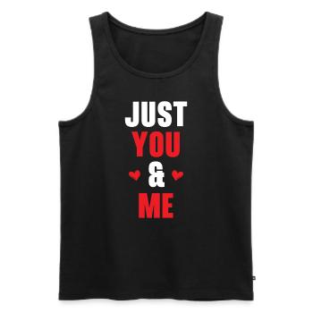 Juste Toi Et Moi Saint Valentin Coeurs Jour Cupidon - Débardeur bio Premium Homme - noir - Devant - Michal (187cm)