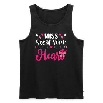 Miss Steal Your Heart Saint Valentin Hearts Day - Débardeur bio Premium Homme - noir - Devant - Michal (187cm)