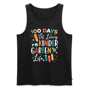 100 Tage Leben Kindergarten Leben Schule - Männer Premium Bio Tank Top - Schwarz - Vorne - AI Model Male 178 light (178cm)