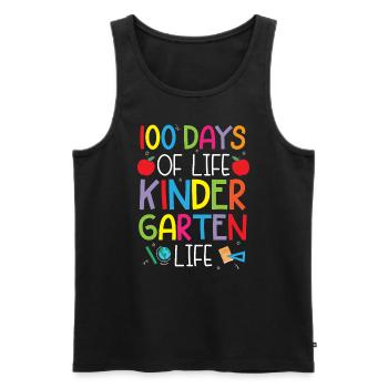 100 Tage Leben Kindergarten Leben Schule - Männer Premium Bio Tank Top - Schwarz - Vorne - AI Model Male 178 light (178cm)