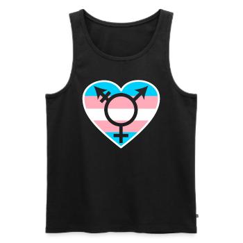 Trans Rainbow Pride LGBTQ Transgender Rechte - Männer Premium Bio Tank Top - Schwarz - Vorne - Michal (187cm)