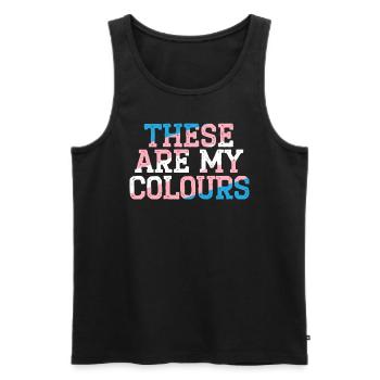 Das sind meine Farben LGBTQ Transgender Rechte - Männer Premium Bio Tank Top - Schwarz - Vorne - Michal (187cm)