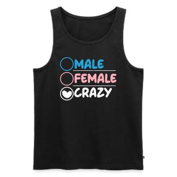 Männlich Weiblich Crazy Rainbow Pride LGBTQ Transgender - Männer Premium Bio Tank Top - Schwarz - Vorne - Michal (187cm)