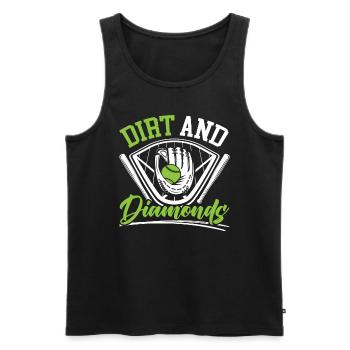 Joueur de softball Dirt And Diamonds Lanceur Receveur - Débardeur bio Premium Homme - noir - Devant - Michal (187cm)