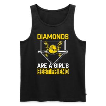 Les diamants sont les meilleurs amis d’une fille Joueur de softball - Débardeur bio Premium Homme - noir - Devant - Michal (187cm)