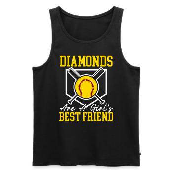 Les diamants sont les meilleurs amis d’une fille Joueur de softball - Débardeur bio Premium Homme - noir - Devant - Michal (187cm)