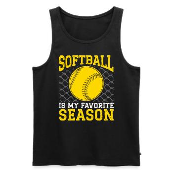 Le softball est mon joueur de softball préféré de la saison - Débardeur bio Premium Homme - noir - Devant - Michal (187cm)