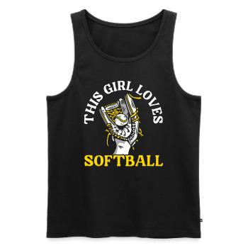 Cette fille aime le joueur de softball Pitcher Catcher - Débardeur bio Premium Homme - noir - Devant - Michal (187cm)
