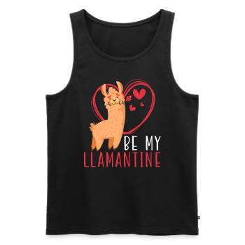Valentinstag Herztag Amor Liebe Lama Liebhaber - Männer Premium Bio Tank Top - Schwarz - Vorne - Michal (187cm)