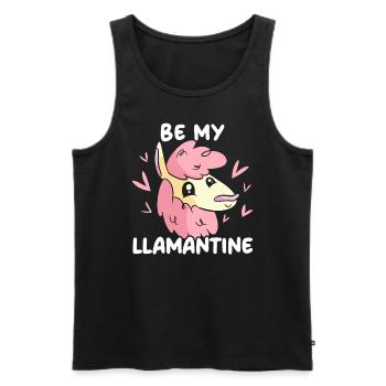Valentinstag Herztag Amor Liebe Lama Liebhaber - Männer Premium Bio Tank Top - Schwarz - Vorne - Michal (187cm)