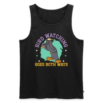 Bird Watching Goes Both Ways Bird Conspiracy - Men's Premium Organic Tank Top - black - Front - AI Model Male 178 light (178cm)