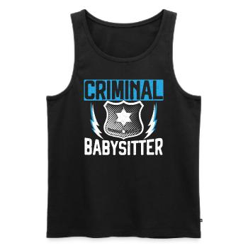 Krimineller Babysitter Gefängniswärter Strafvollzugsbeamter - Männer Premium Bio Tank Top - Schwarz - Vorne - Michal (187cm)